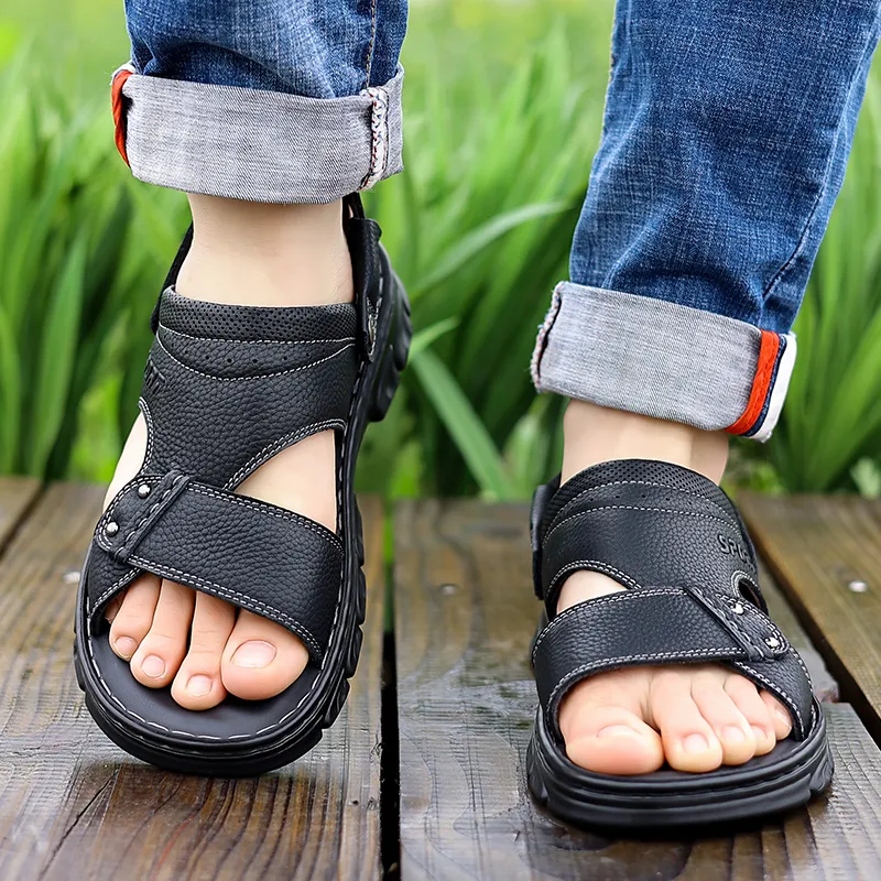 Bindu Beach Sandals Men Black/Brown-2