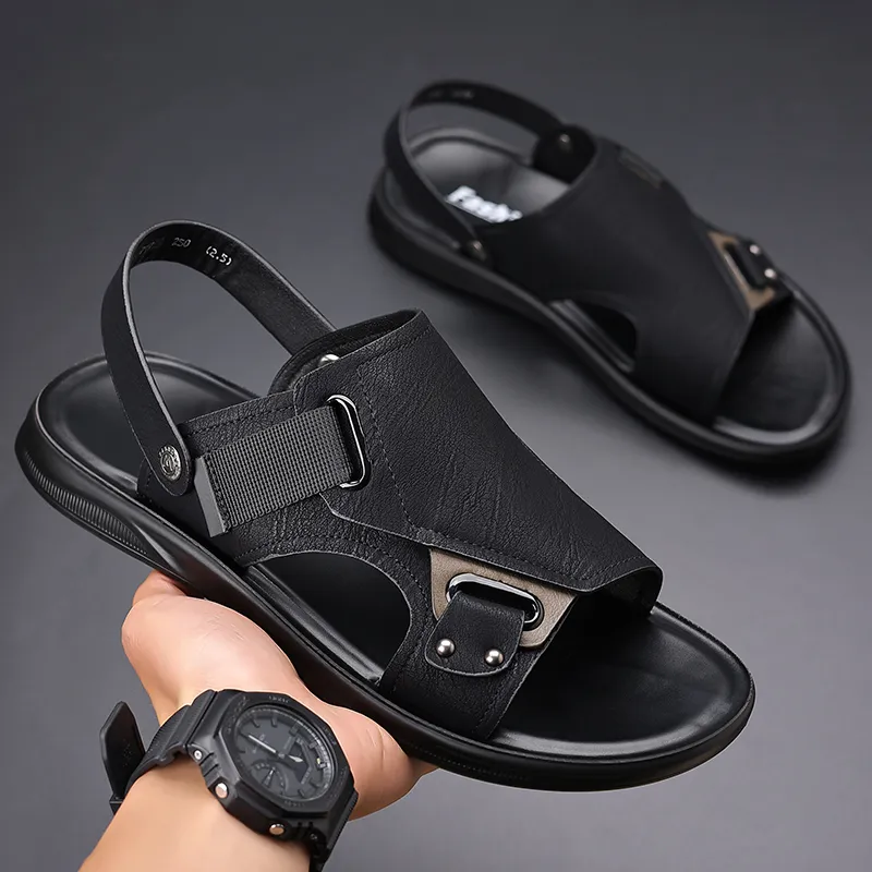 Bindu Beach Sandals Men Black/Gray-2