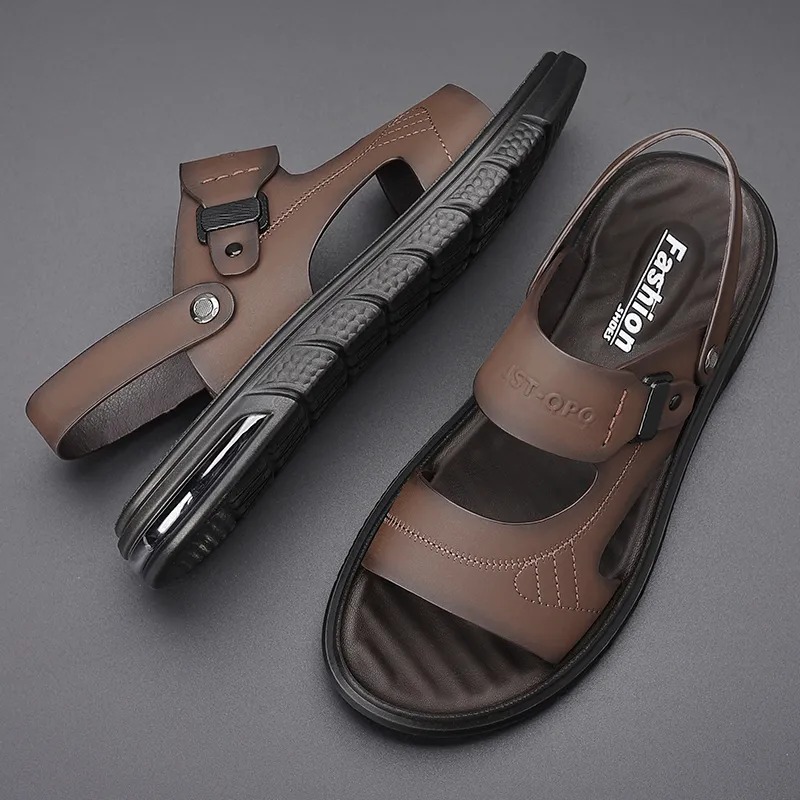Bindu Beach Sandals Men Black, Brown-10