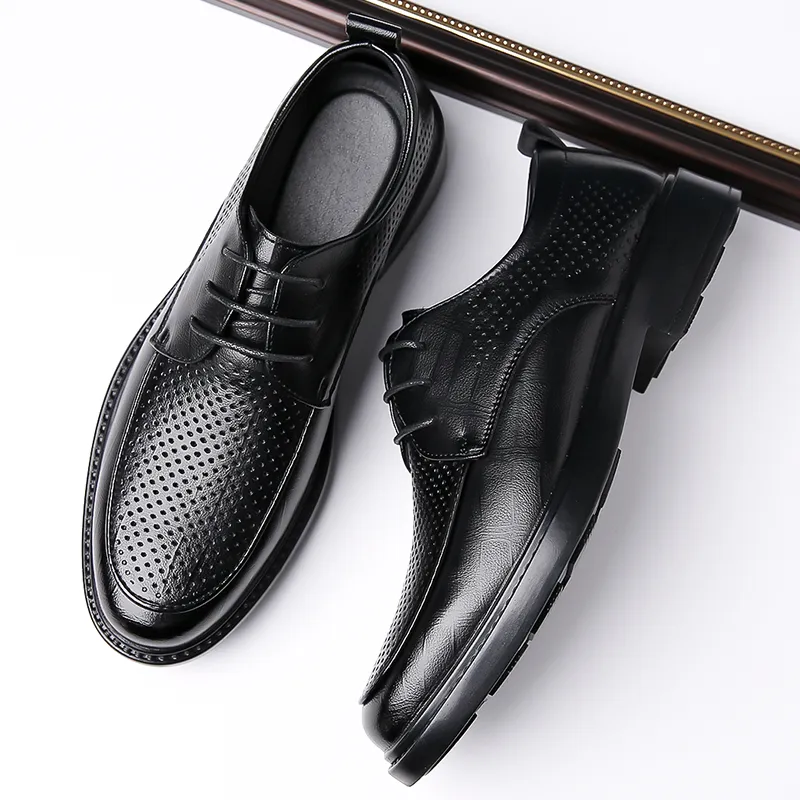 Bindu Dress Shoes Men Low Top Black/Brown-4