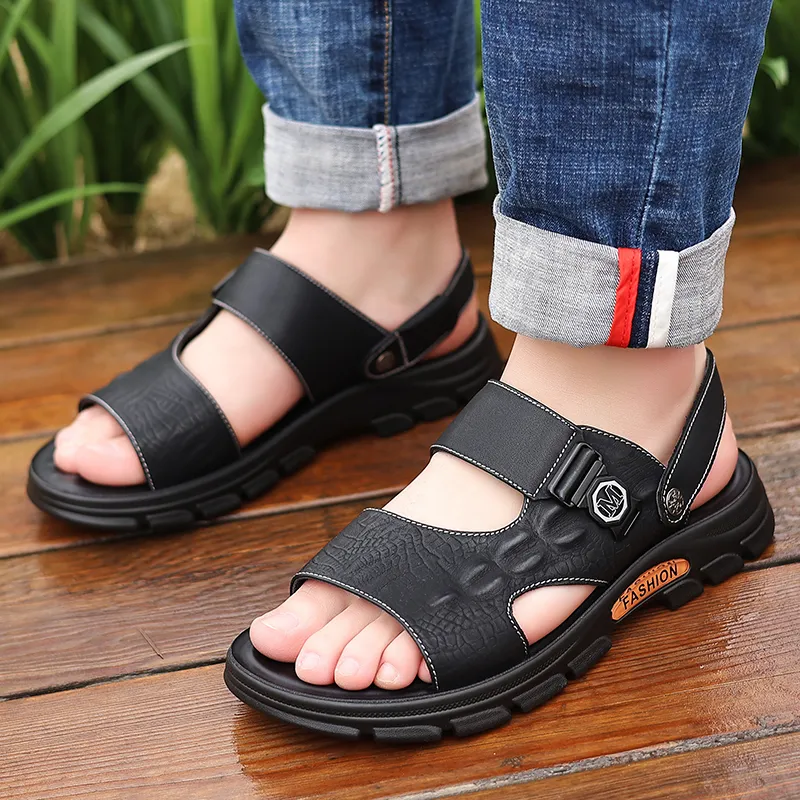 Bindu Beach Sandals Men Black/Brown-3
