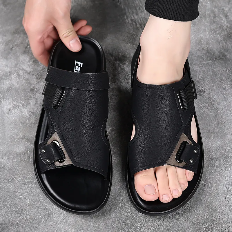 Bindu Beach Sandals Men Black/Brown-1