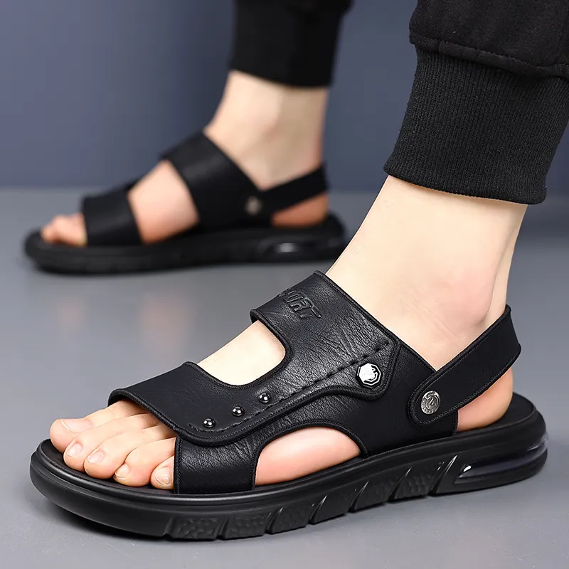 Bindu Beach Sandals Men Black/Gray-3