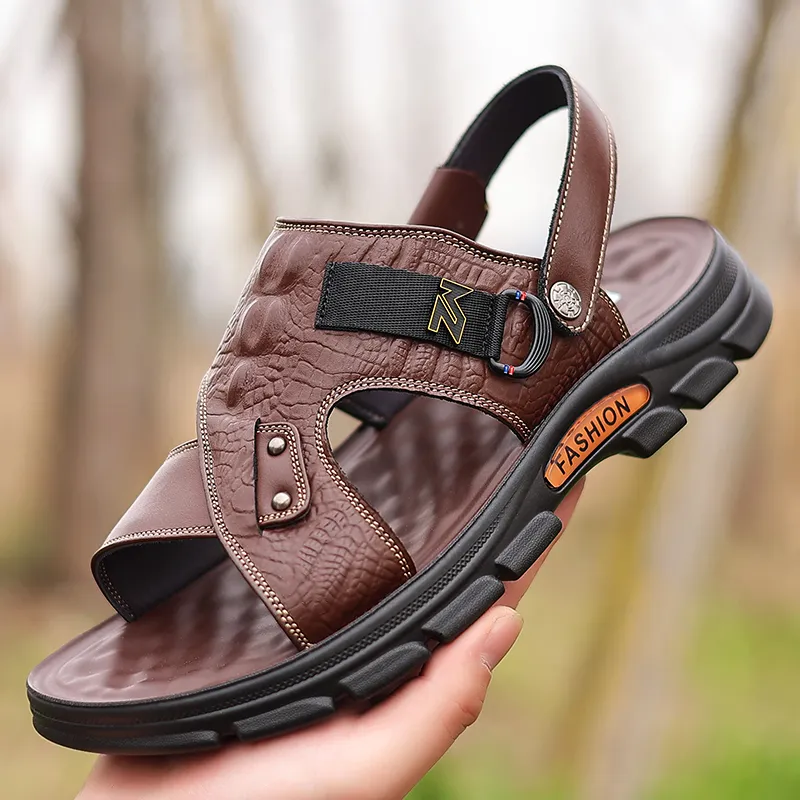 Bindu Beach Sandals Men Black/Brown-6