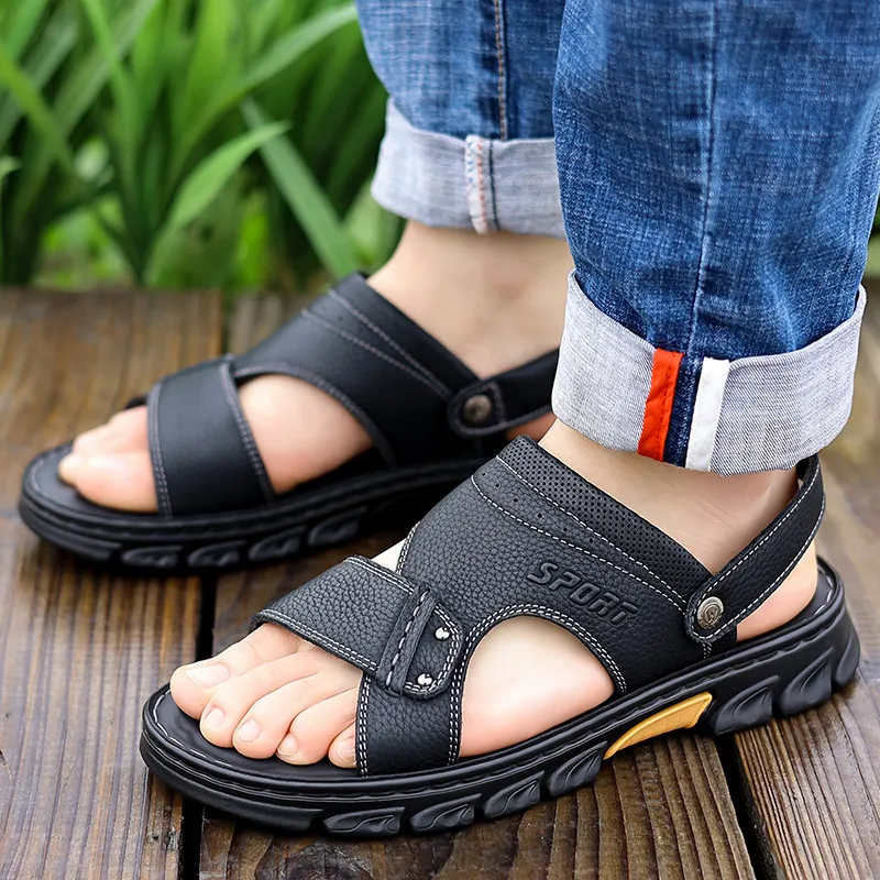 Bindu Beach Sandals Men Black/Brown-4