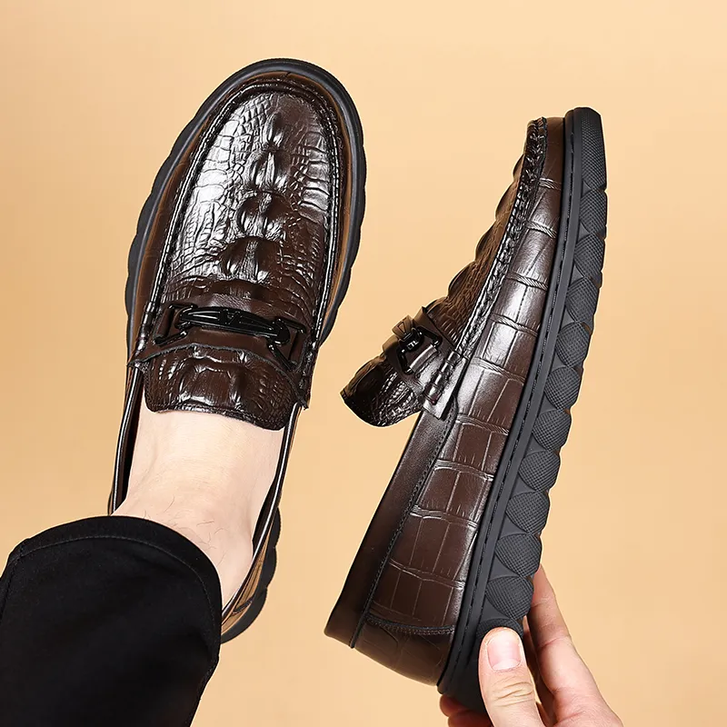 Bindu Men's Casual Shoes Men Low Top Black/Brown-7
