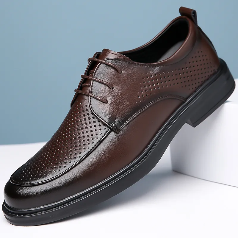 Bindu Dress Shoes Men Low Top Black/Brown-7