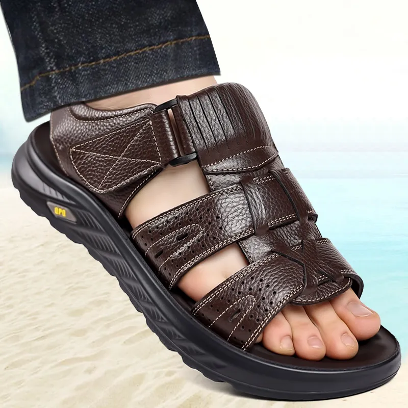Bindu Beach Sandals Men Gray/Brown-12