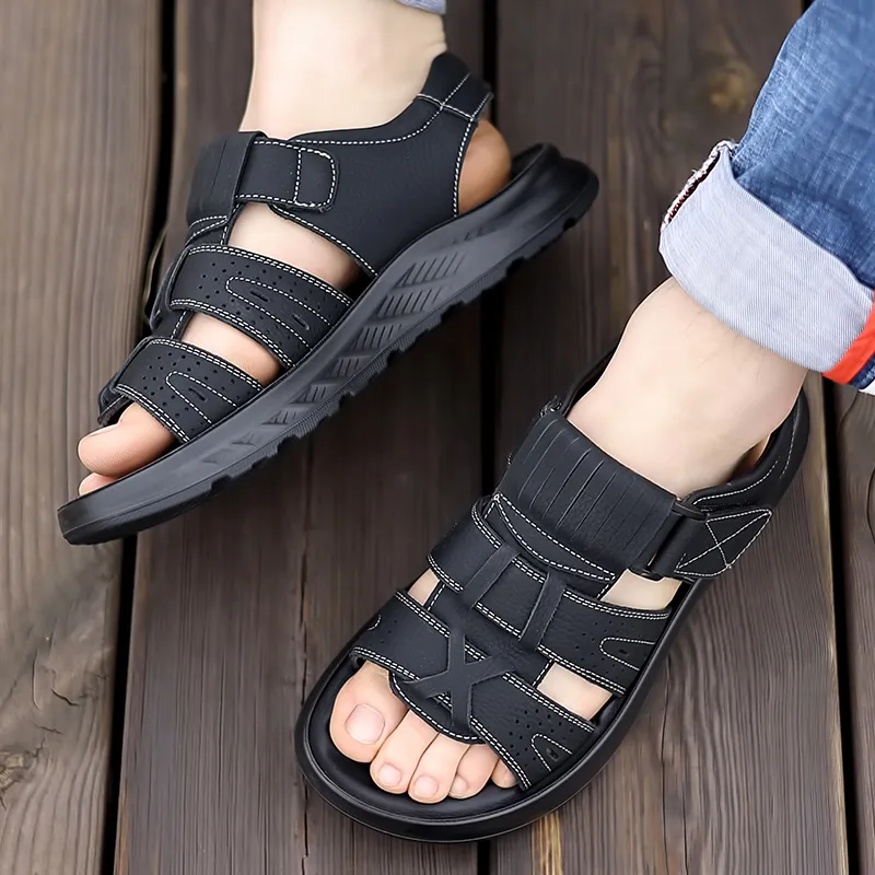 Bindu Beach Sandals Men Gray/Brown-3