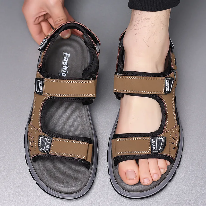 Bindu Beach Sandals Men Black/Khaki-1