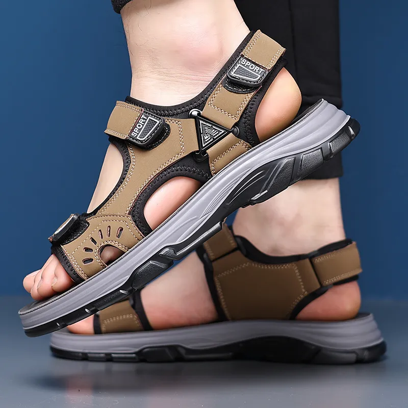 Bindu Beach Sandals Men Black/Khaki-2