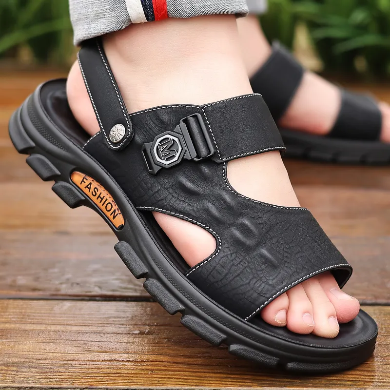 Bindu Beach Sandals Men Black/Brown-2