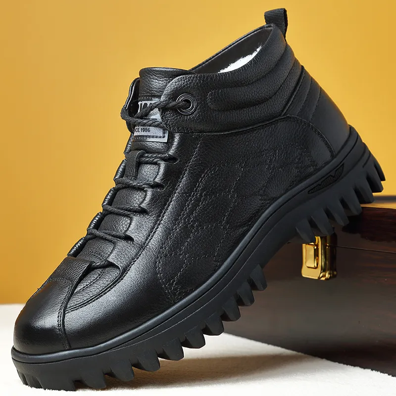 Bindu Casual Leather Shoes Men's Black-1