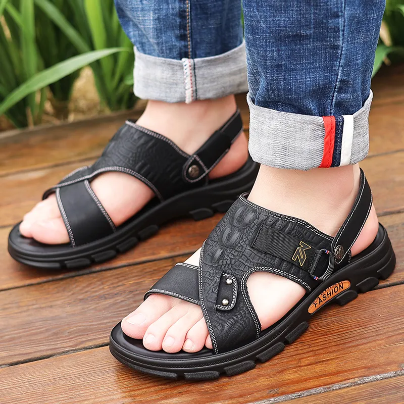 Bindu Beach Sandals Men Black/Brown-2