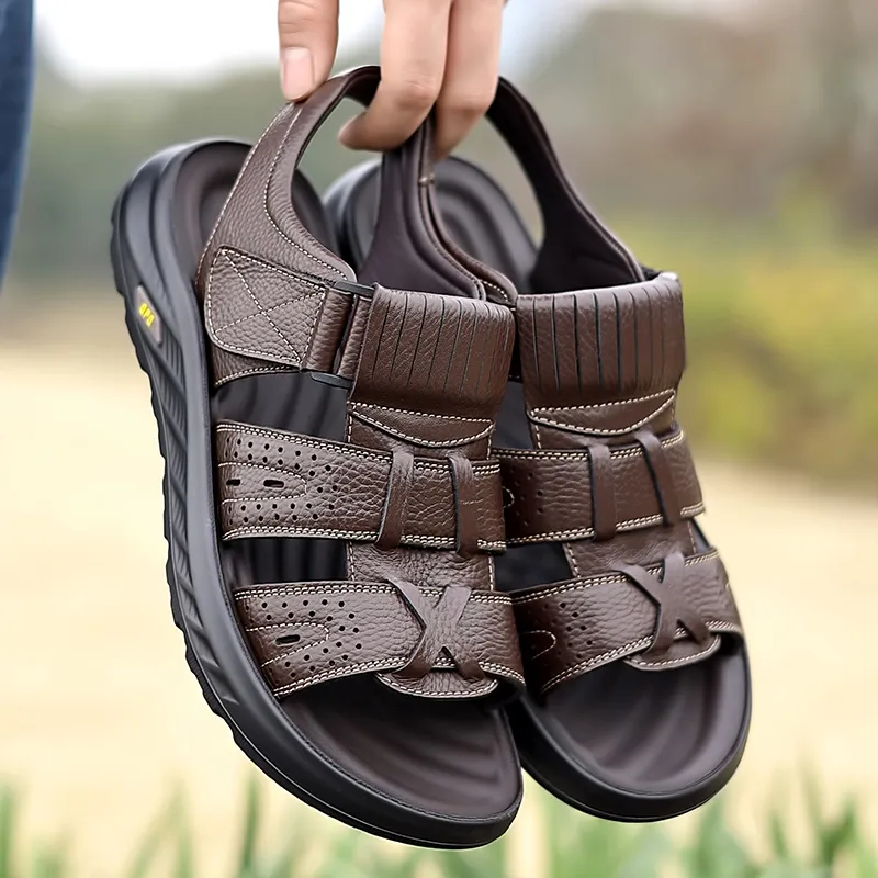 Bindu Beach Sandals Men Gray/Brown-9