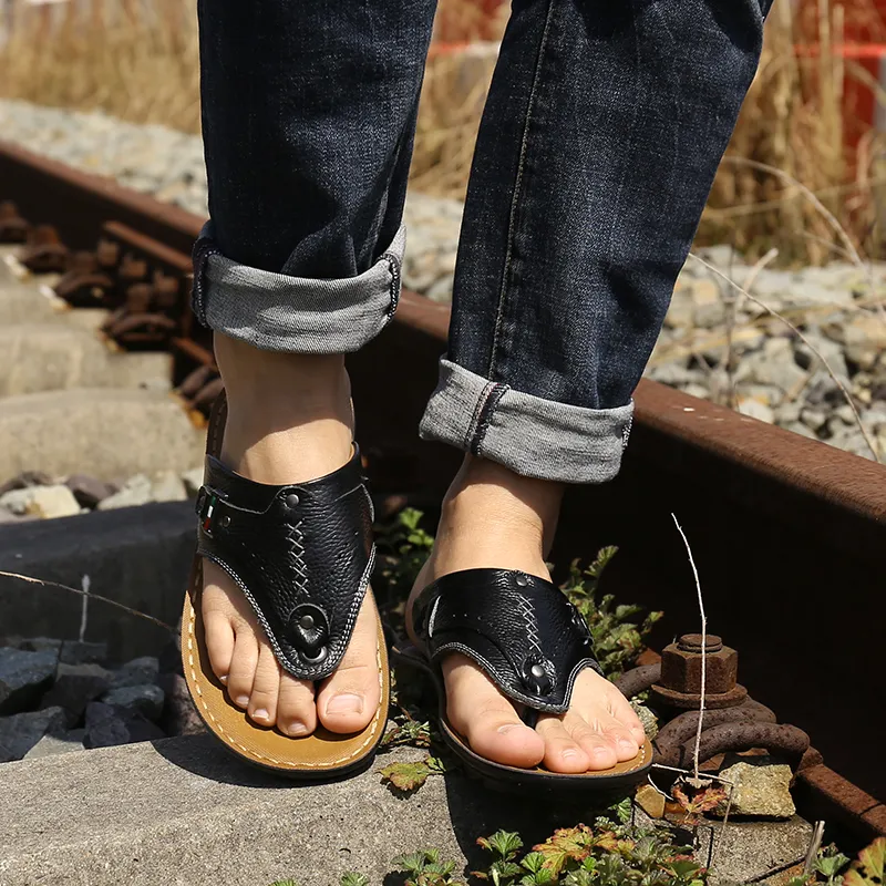 Bindu Cut Out Abrasion Resistant Slip Resistant Flip Flops Men's-1