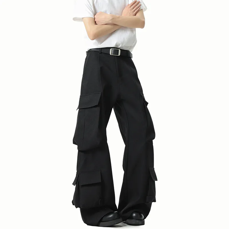 AMBER LIGHT Cargo Pants Unisex Premium Black-3
