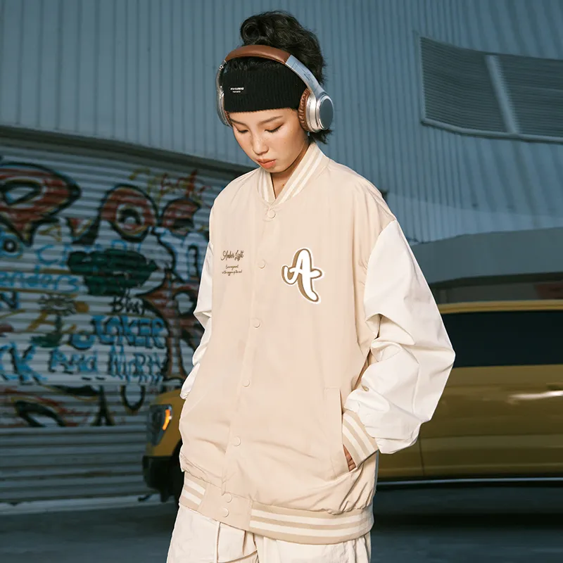AMBER LIGHT Baseball Jacket Unisex Khaki-14