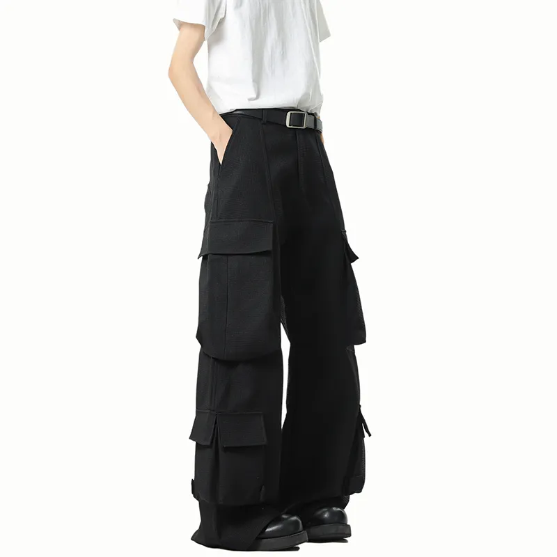 AMBER LIGHT Cargo Pants Unisex Premium Black-1