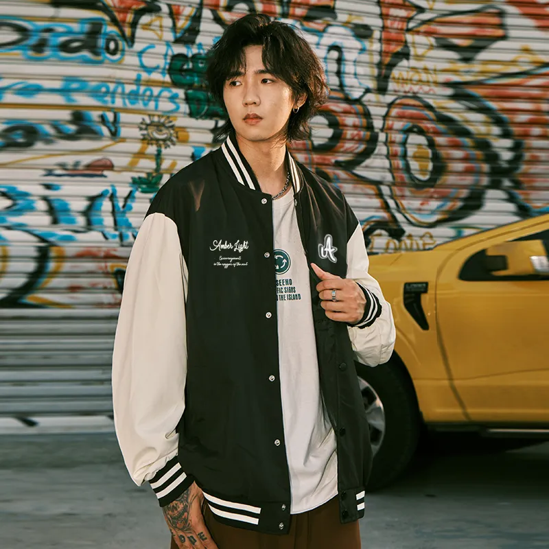 AMBER LIGHT Baseball Jacket Unisex Khaki-6