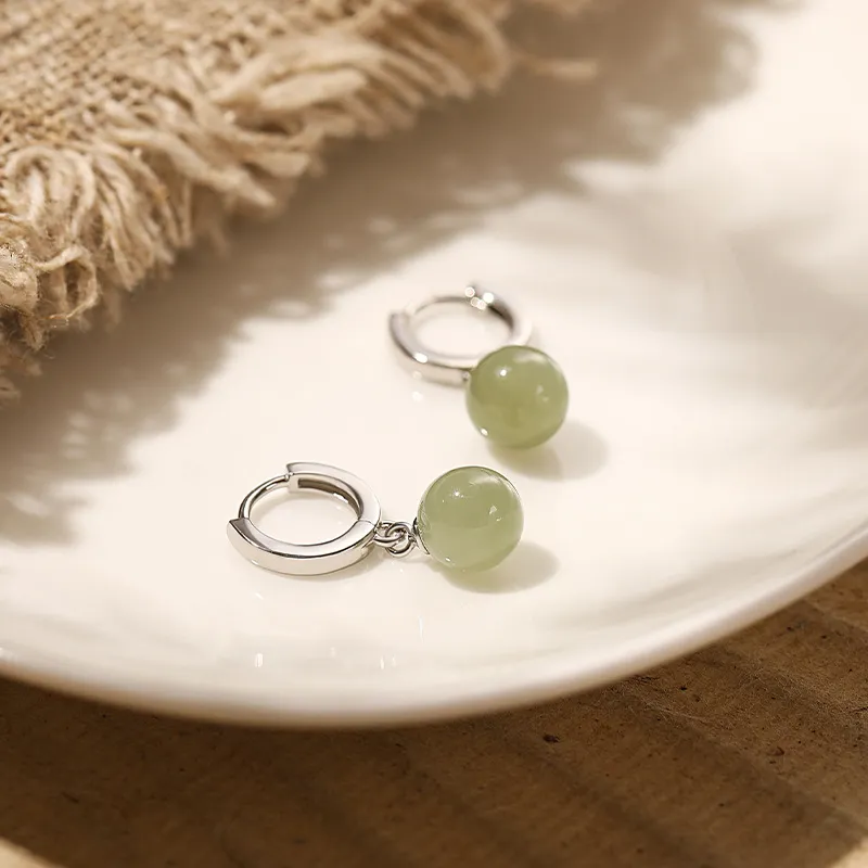 DAISY BEAUTY Hetian Jade Earrings Green Jade Women's-1