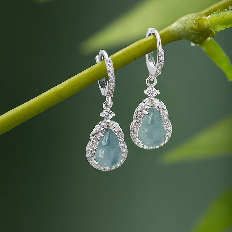 DAISY BEAUTY Glutinous Jade Jadeite Earrings Women's-2