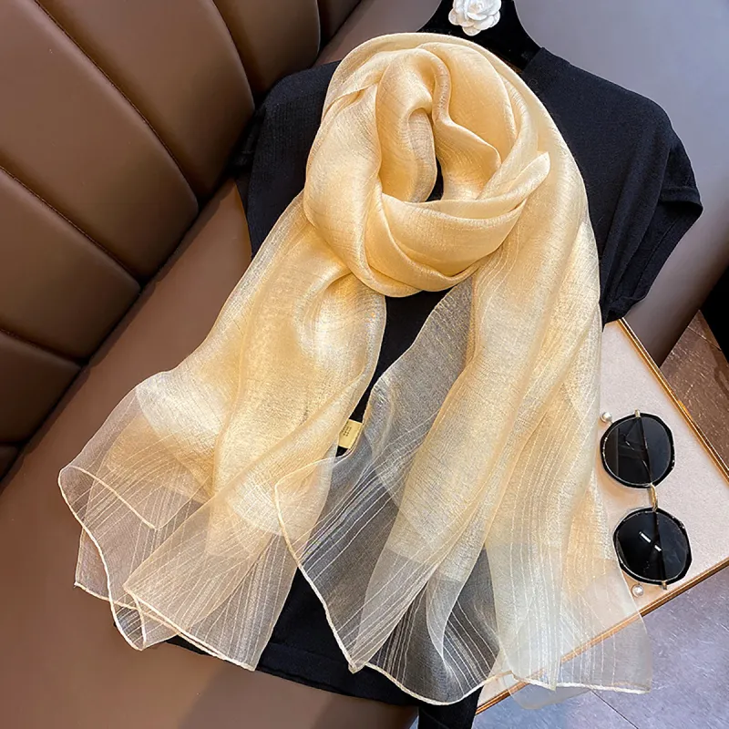 DAISY BEAUTY Polyester Silk Scarves Women's-4