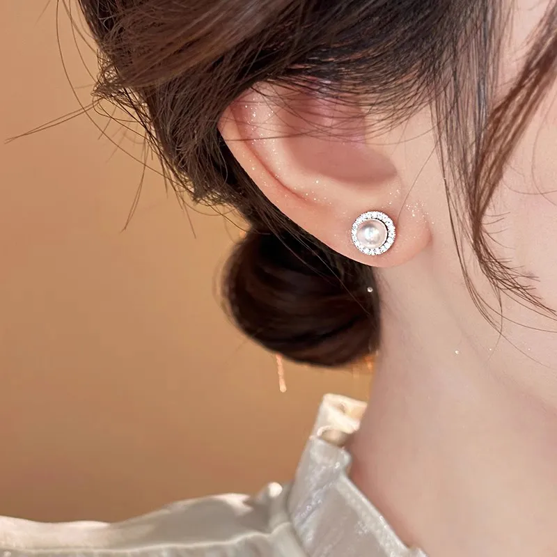 DAISY BEAUTY Pearl Stud Earrings Women's-4