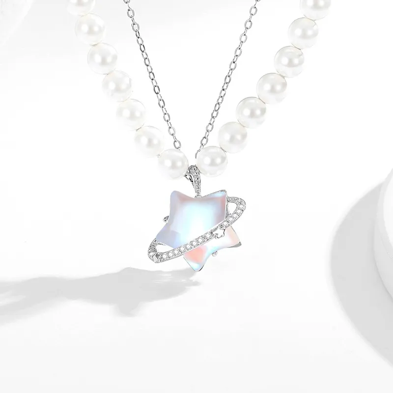 DAISY BEAUTY S925 Silver Pearl Necklaces Women's-1