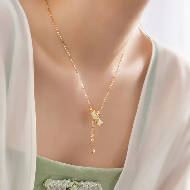 DAISY BEAUTY Necklaces Pale Greenish White Jade Women's-3