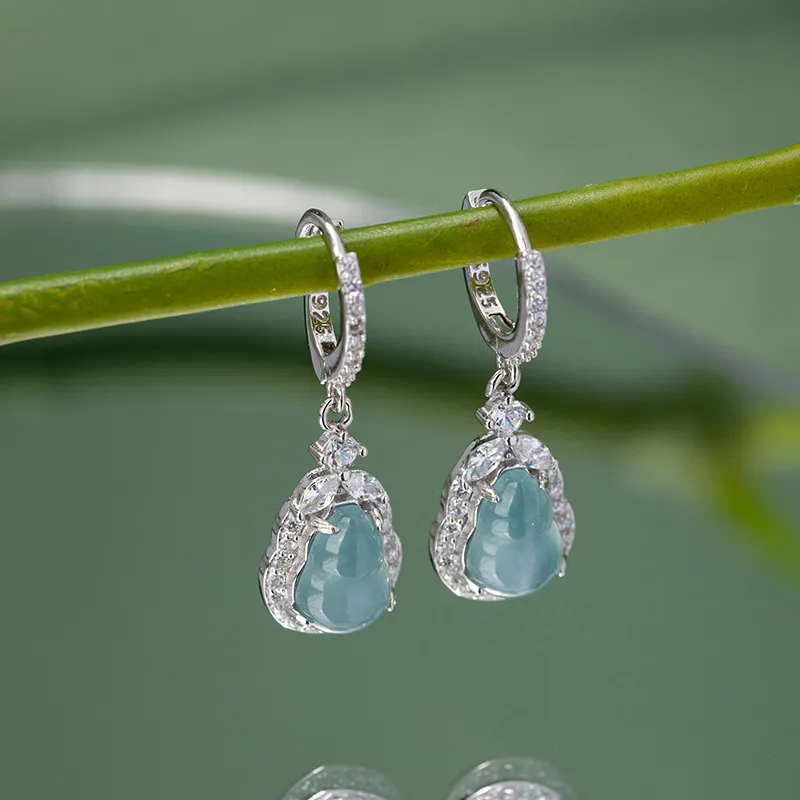 DAISY BEAUTY Glutinous Jade Jadeite Earrings Women's-3
