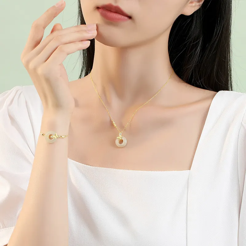 DAISY BEAUTY Hetian Jade Hetian Jade Bracelets Women's Pale Greenish White Jade-1