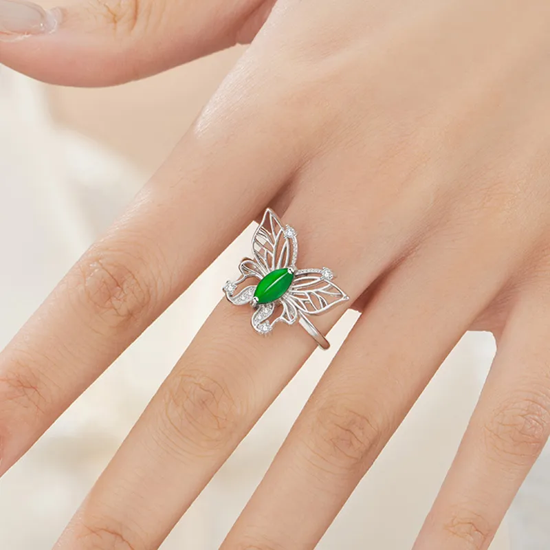 DAISY BEAUTY Glutinous Jade Jadeite Rings Women's-7