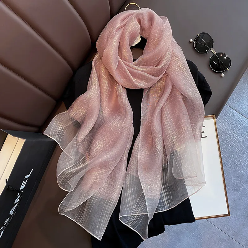 DAISY BEAUTY Polyester Silk Scarves Women's-19
