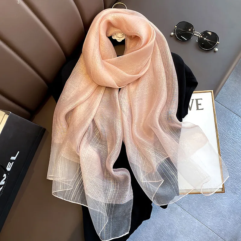 DAISY BEAUTY Polyester Silk Scarves Women's-11