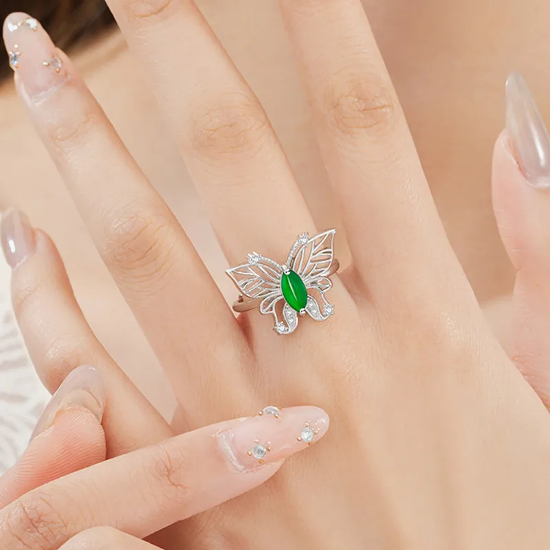 DAISY BEAUTY Glutinous Jade Jadeite Rings Women's-5