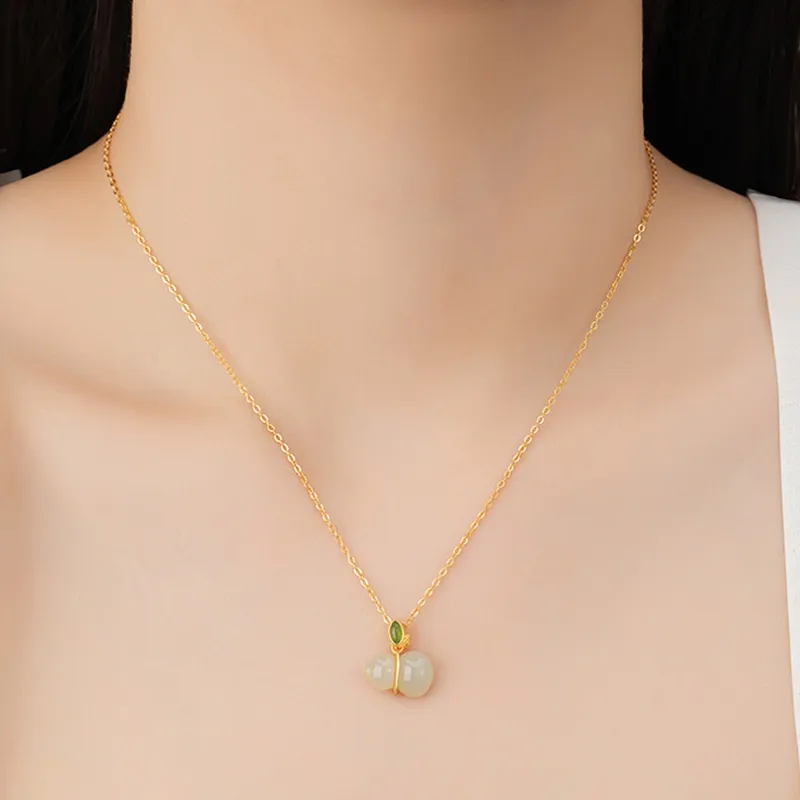 DAISY BEAUTY Necklaces Pale Greenish White Jade Women's-2