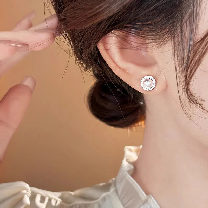 DAISY BEAUTY Pearl Stud Earrings Women's-5