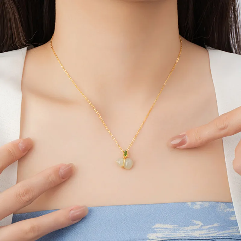 DAISY BEAUTY Necklaces Pale Greenish White Jade Women's-3