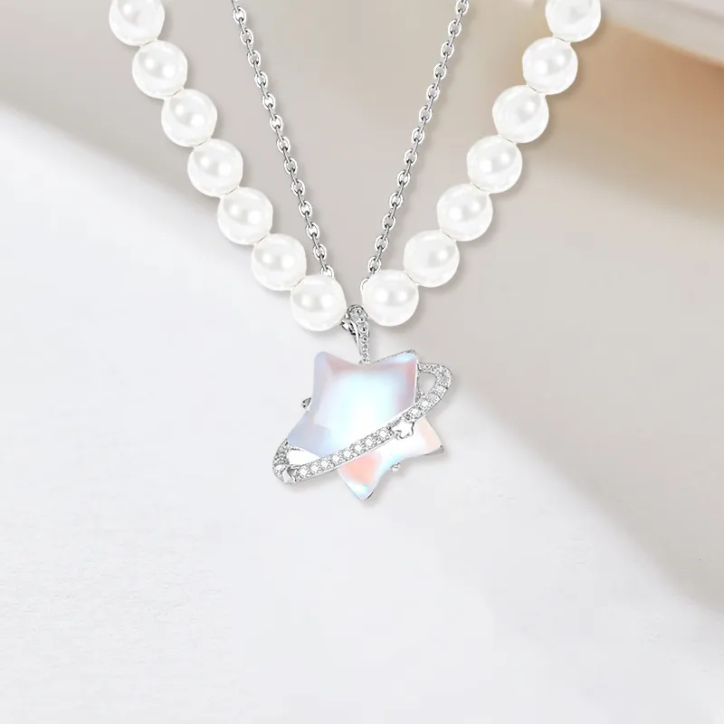 DAISY BEAUTY S925 Silver Pearl Necklaces Women's-6