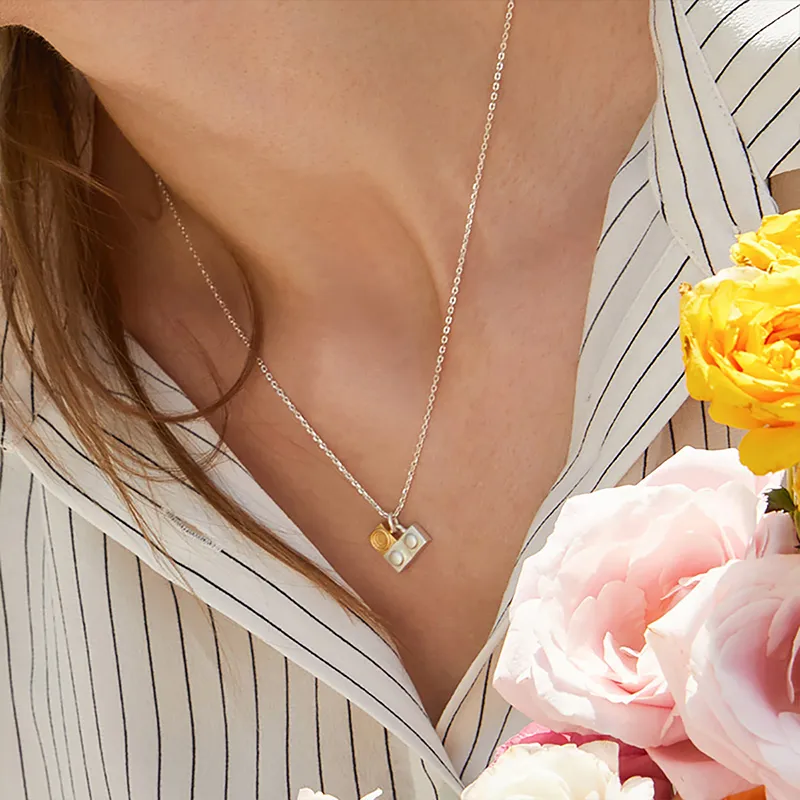 DAISY BEAUTY S925 Silver Plated 18k Gold Necklaces Women's-1