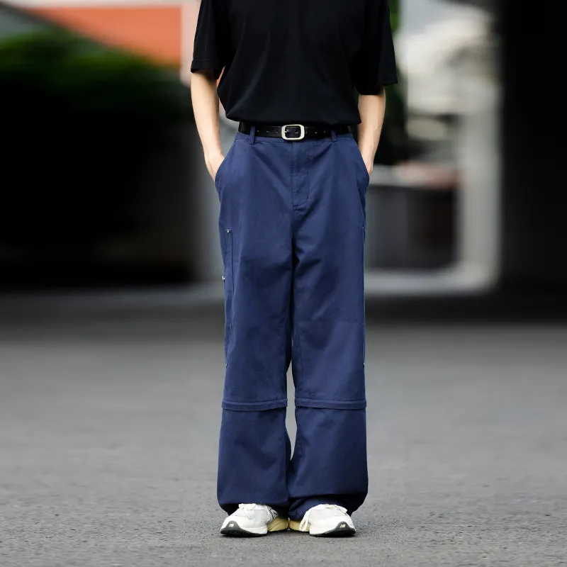 PSO Brand Cargo Pants Unisex Navy-2