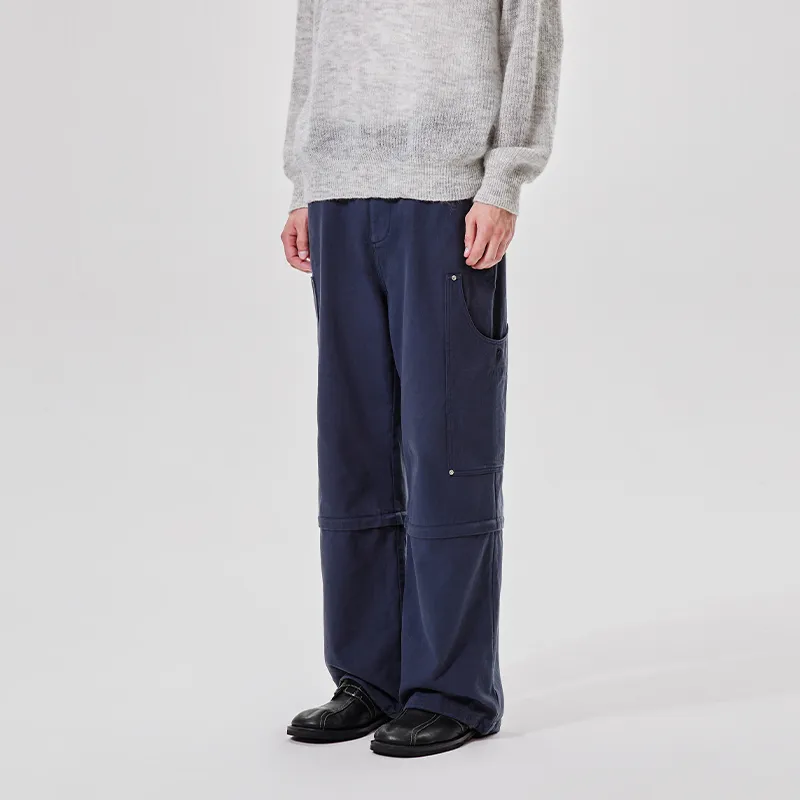 PSO Brand Cargo Pants Unisex Navy-5