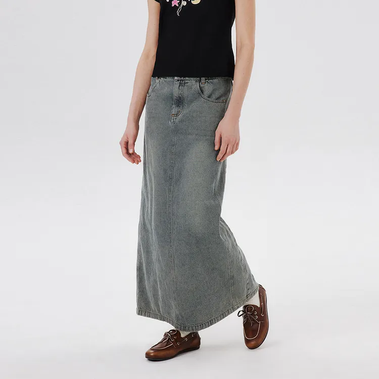 PSO Brand Denim Long Skirt Women's-6