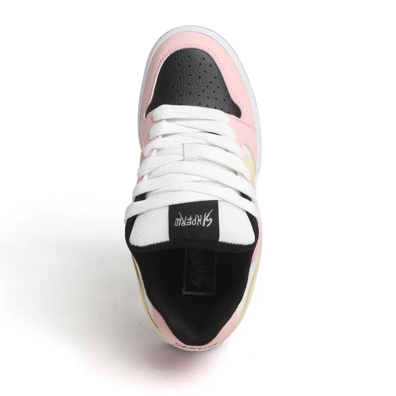 SINPERCO Wear resistant And Lightweight Low Top Skateboard Shoes Women's Black Pink-2