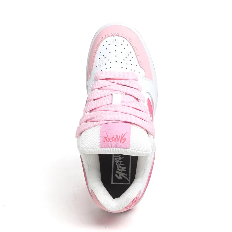 SINPERCO Anti Slip Wear Resistant Low Top Skateboard Shoes Women's Fuchsia-3