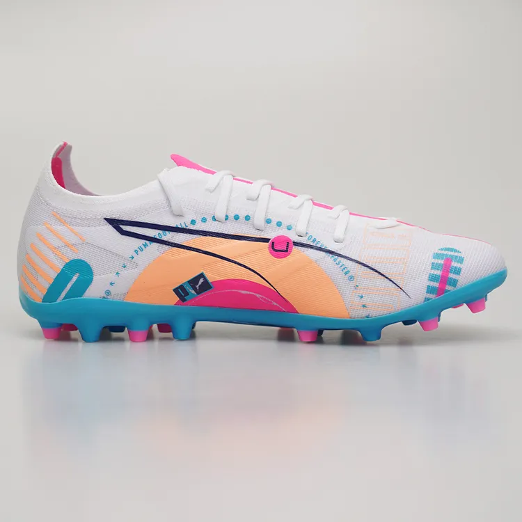 PUMA Ultra 5 Wear-Resistant Coverage Support Lightweight Soccer Shoes Men White-1