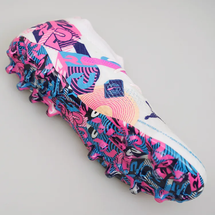 PUMA FUTURE 7 ULTIMATE MG Rubber Short Studs Artificial Ground Support Soccer Shoes Men White Blue Pink-4