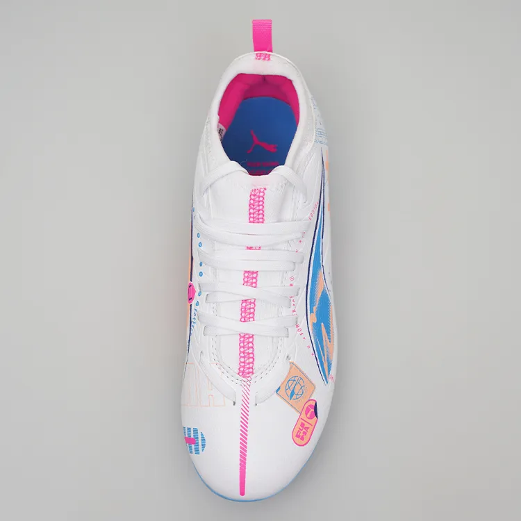 PUMA Ultra 5 Collection Soccer Shoes Unisex Low Top White/Pink-3