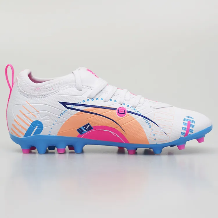 PUMA Ultra 5 Collection Soccer Shoes Unisex Low Top White/Pink-1